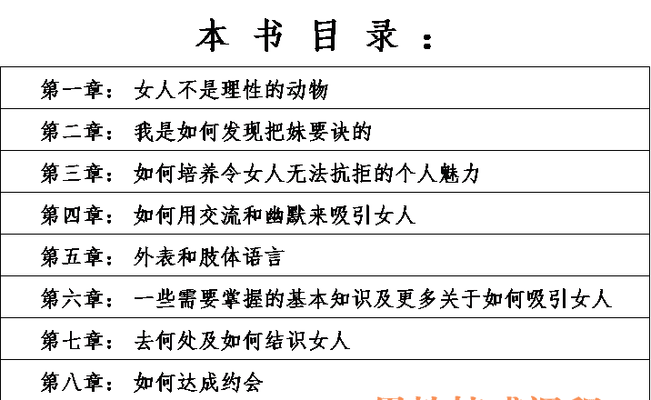 《约会倍增术》目录