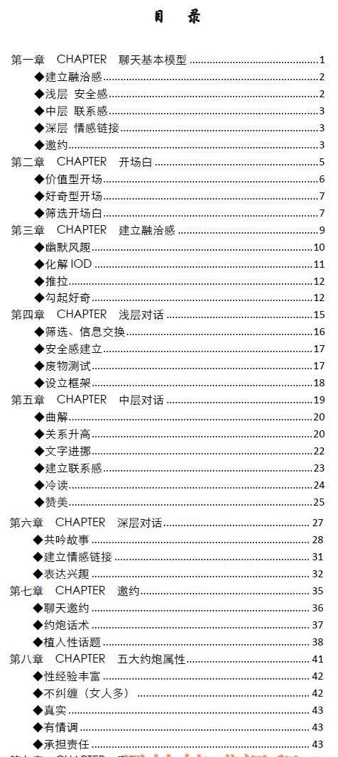 《聊天话术终极指南》目录