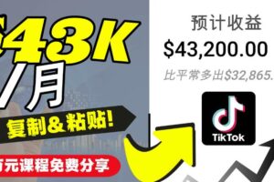 2022抖音国际版Tiktok赚钱项目：每天上传一个视频就轻松月入$43200