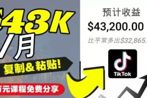 2022抖音国际版Tiktok赚钱项目：每天上传一个视频就轻松月入$43200