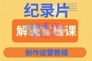 蚊子纪实·纪录片解说实操课，新手从入门开始到能够独立制作视频-价值799元