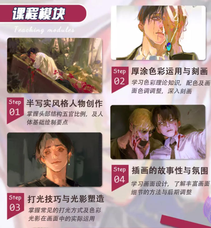 凶海2022厚涂风格人物插画创作专题【画质还行只有视频】