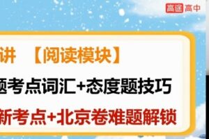 张冰瑶 高考英语二轮复习2022年寒假班