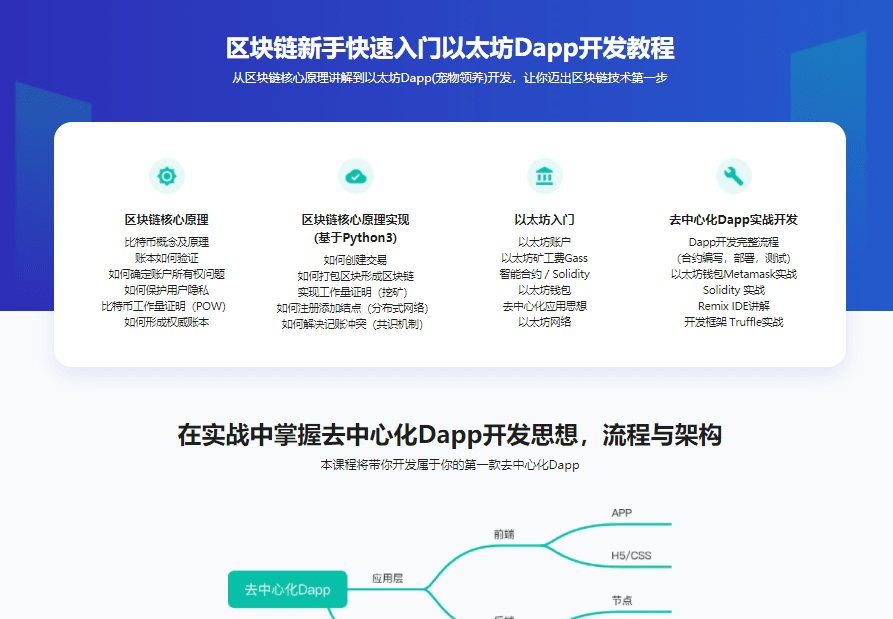 区块链入门与去中心化应用实战，快速入门区块链技术