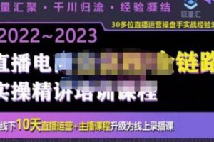 巨量汇·电商直播全流程+全链路运营实操+主播提升培训精讲系统课，价值980元