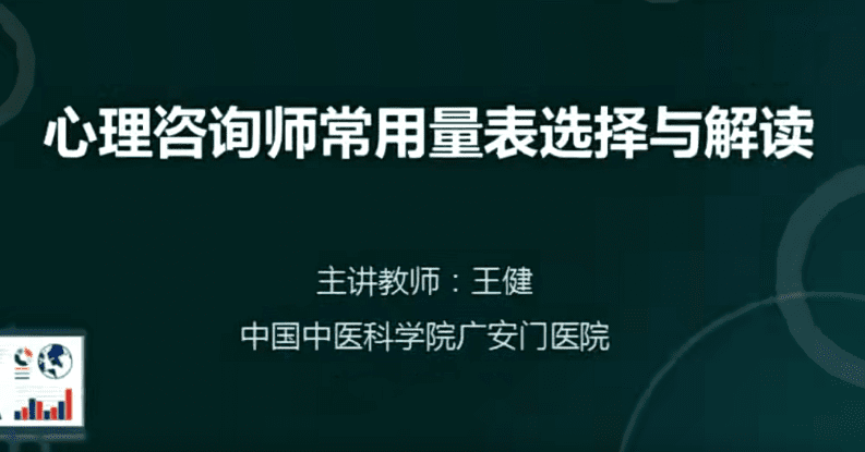 王健 心理咨询师常用量表选择与解读