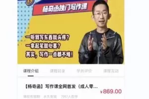 58.00[红包]【Q0062-【杨奇函】写作课全网首发（成人零基础适用）】
