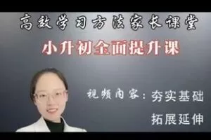 28.00[红包]【Q0090-【陈老师】高效学习家长课程（小升初全面提升课）】