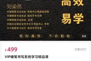 【22[红包]·S1941刘染然：VIP硬笔书写系统学习精品课】