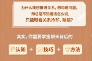 【99[红包]·S2033【聊天改造进阶班】深层升级聊天认知，推进关系升温建立【蔺哲帅】】