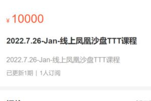 【130[红包]·S25792022.7.26-Jan-线上凤凰沙盘TTT课程】