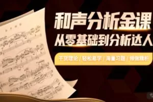 【80[红包]·S2677和声分析专栏 轻松学和声/零基础启蒙/真题辅导】