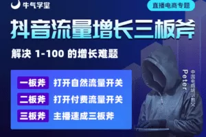 【捐赠19.9[红包]·《牛气学堂-「超值回放」抖音流量增长三板斧》】