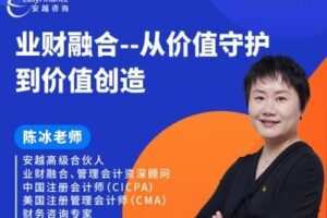 【捐赠39.9[红包]·《安越咨询-业财融合-从价值守护到价值创造》】