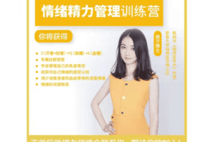【捐赠69.9[红包]·《酷炫脑琳子博士-情绪精力管理训练营第五期(4.29号开课）》】