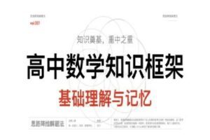 【捐赠39.9[红包]·《Z6031-分析师凯子巨人-「送思路课」高中数学知识框架-原理理解与记忆》】 【原版无水印】