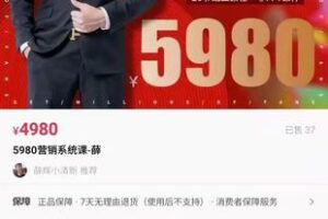 【捐赠79.9[红包]·《M0044-薛辉-5980营销系统课-薛》】