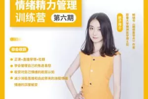 【捐赠129.9[红包]·《Z4749-酷炫脑琳子博士-情绪精力管理60天提升营（第六期）5980》】