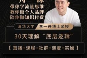 【捐赠175.9[红包]·《Z6264-【一舟一课】成事心法-2.0_李一舟》】 【原版无水印】