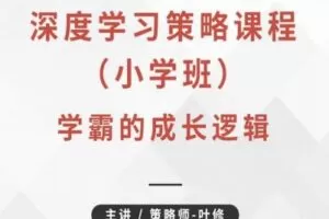【捐赠59.9[红包]·《Z2342-策略师课堂-深度学习策略课程（小学班）》】