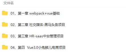 黑马-前端 |含Vue3.0小兔鲜儿电商项目 |资料齐全|完结