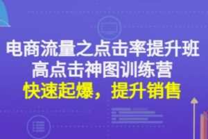 电商流量之点击率提升班+高点击神图训练营：快速起爆，提升销售！