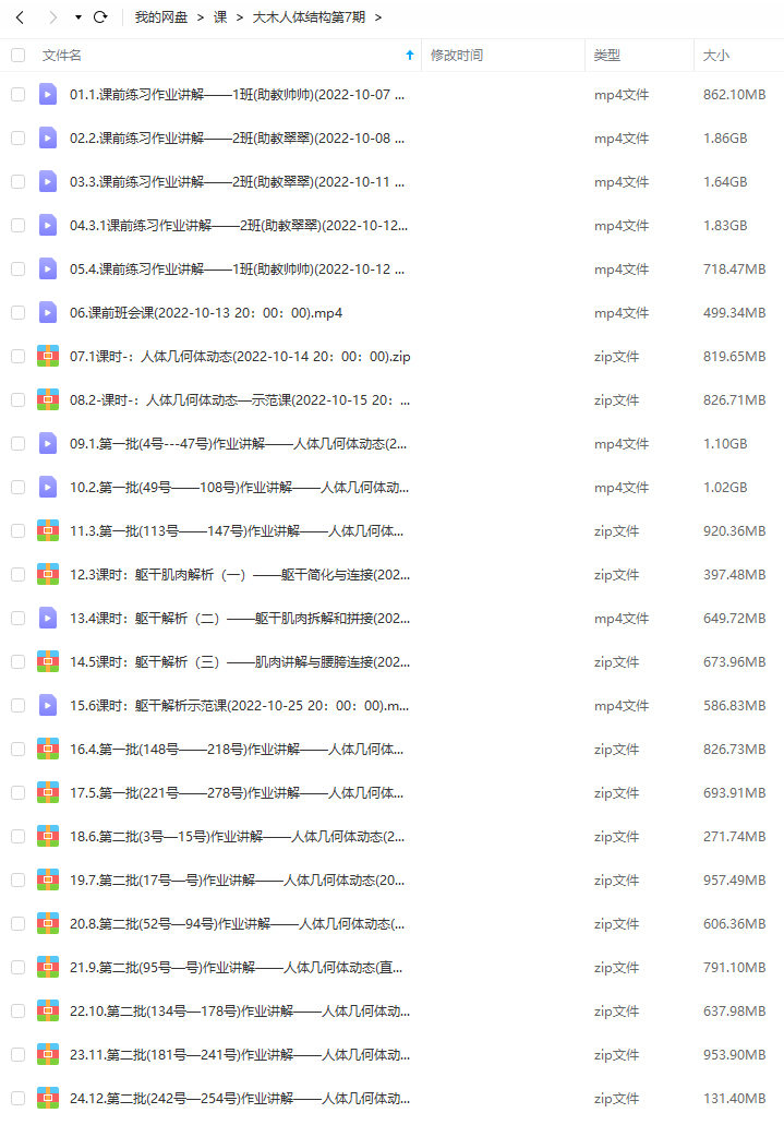 大木画画人体结构第7期2022年12月已结课【画质高清只有视频】
