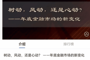 20221124 树动，风动，还是心动？ ——年底金融市场的新变化