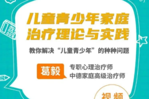 葛毅家庭治疗下的儿童青少年，教你解决“儿童青少年”的种种问题