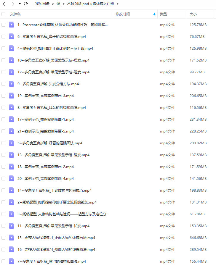 【缺课较多】不锈钢盆ipad人像线稿入门班【画质还行只有视频】