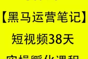 【45[红包]·S0976【黑马运营笔记】短视频38天实操孵化课程】