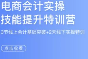【80[红包]·S2964电商会计实操技能提升特训营】