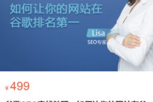 【20[红包]·S3354谷歌SEO实战教程：如何让你的网站在谷歌排名第一】