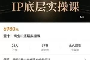 【众筹149.9[红包]·《董十一商业IP底层实操课》】