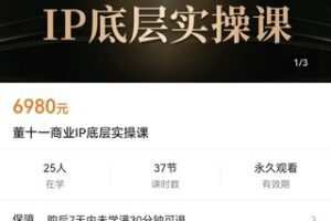 【众筹149.9[红包]·《董十一商业IP底层实操课》】