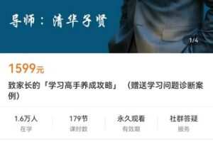 【捐赠价29.9[红包]·《致家长的「学习高手养成攻略」 （赠送学习问题诊断案例）》】