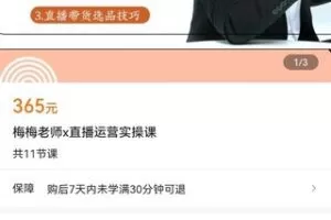 【捐赠价16.9[红包]·《梅梅老师x直播运营实操课》】 【原版无水印】