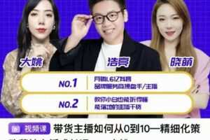 【捐赠价9.9[红包]·《尼克团队带货主播如何从0-10 精细化策略落地主播成长课》】