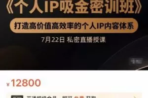 【捐赠38[红包]·《桔子会《个人IP吸金密训班》》】 【原版无水印】