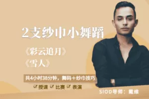 【捐赠29.9[红包]·《北京SIOD东方舞网校-【成品舞+技巧】戴维2支纱巾小舞蹈：《彩云追月》+《雪人》》】 【原版无水印】