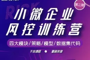 【捐赠59.9[红包]·《番茄风控大数据-第二期小微企业风控训练营》】 【原版无水印】