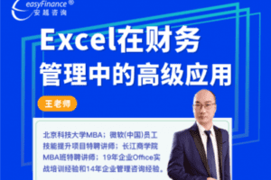 【捐赠39.9[红包]·《Z0016-安越咨询-Excel在财务管理中的高级应用》】