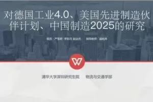 【捐赠4.9[红包]·《对德国工业4.0、美国先进制造伙伴计划、中国制造2025的研》】