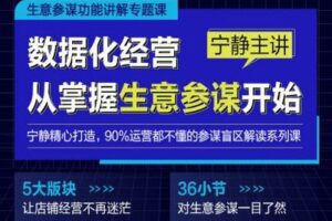 【捐赠9.9[红包]·《宁静数据化运营-生意参谋全盘解读》】