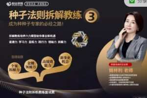 【捐赠99.99红包]·《原钻掌心-【种子法则拆解教练】三期】