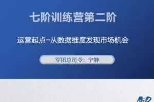 【捐赠29.9[红包]·《宁静数据化运营-新版七阶训练课程_[第二阶段]_运营起点-从数据维度发现市场机会》】