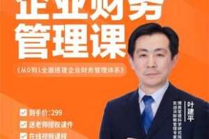 【捐赠29.9[红包]·《Z4800-学浪-【官方正版视频课】叶建平：从0到1全面搭建企业财务管理体系》】 【原版无水印】