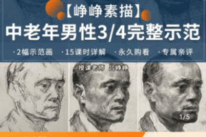 【捐赠6.9[红包]·《Z4984-峥峥素描3/4完整画面示范永久回放15大课程2幅范画》】 【原版无水印】