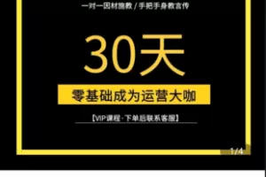 【捐赠129.9[红包]·《Z5038-益文德-电商运营成长课【30天零基础成为运营大咖】9节专题运营实操课程》】 【原版无水印】