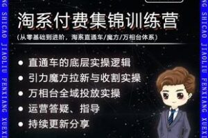 【捐赠39.9[红包]·《Z5078-寒兵淘系付费玩法课程全实操（直通车+引力魔方+万相台）》】 【原版无水印】